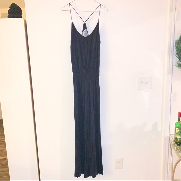 Young Fabulous & Broke Wide Leg Elastic Waist Jumpsuit In Black Size Medium - Picture 2 of 5